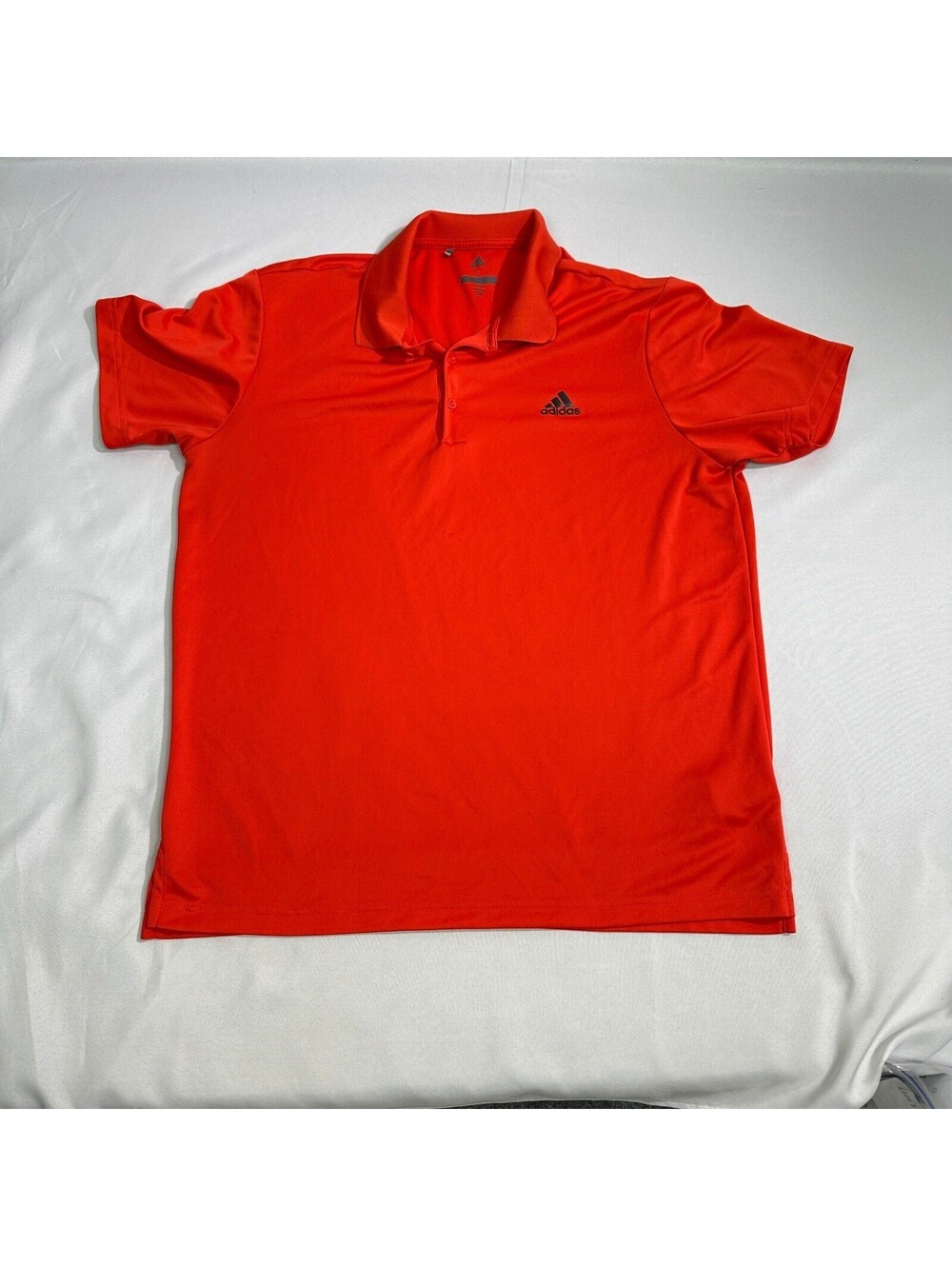 Adidas Mens Large Golf Polo Shirt Red Orange Performance